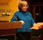 Anita Harris speaking at the Lincoln, MA Library
