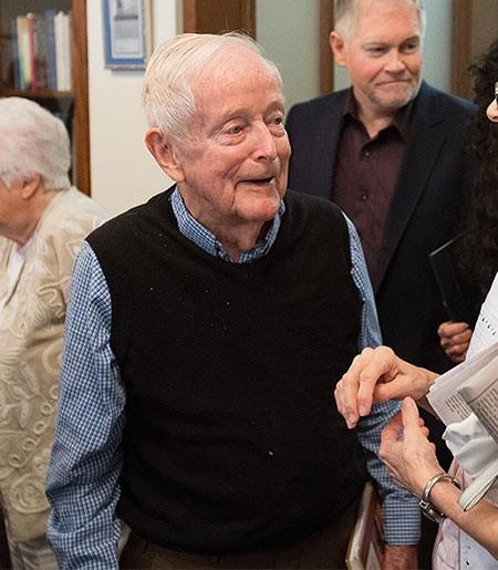 James McConkey at celebration of his 95th birthday in Ithaca, NY. 